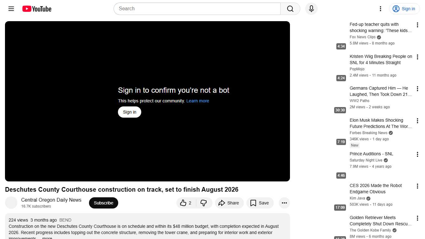 Deschutes County Courthouse construction on track, set to finish August 2026 - YouTube